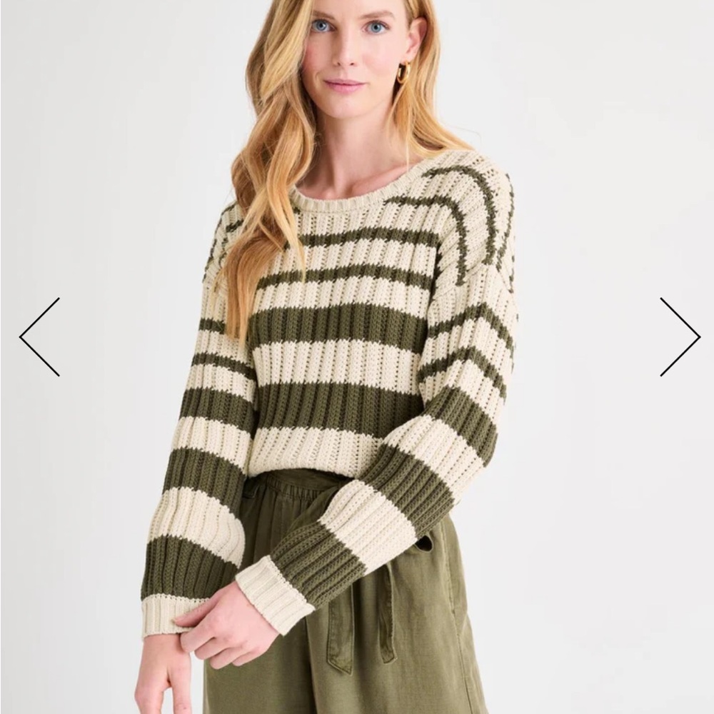 Splendid X Rachelove Striped Crew Neck Reversible Cardigan Sweater sz XS - Picture 3 of 13